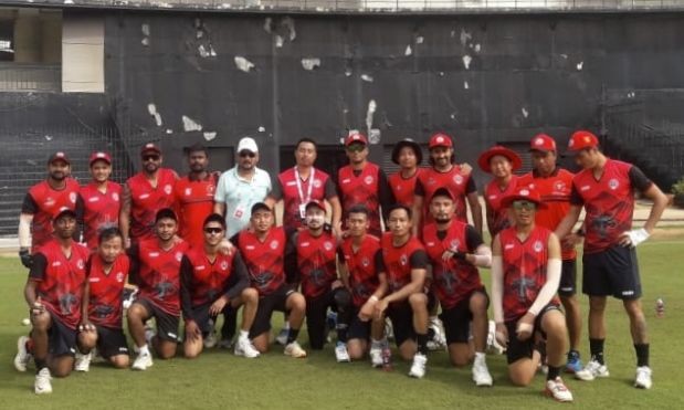 The Nagaland men’s senior cricket team after a practice session in preparation of their first match in the Mushtaq Ali T-20 trophy against Chandigarh.